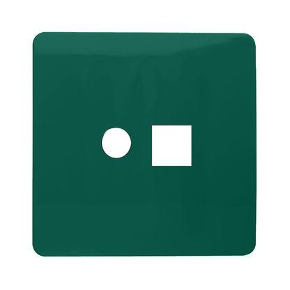 Trendi Switch 2 Gang Spare Faceplate For Modern Designer PC Ethernet Sockets Dark Forest Green