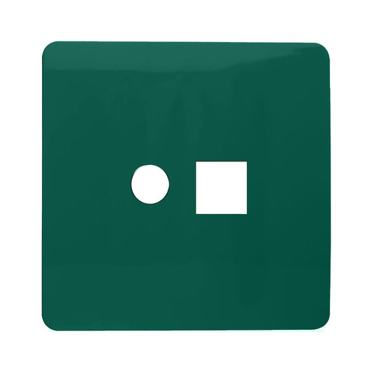 Trendi Switch 2 Gang Spare Faceplate For Modern Designer PC Ethernet Sockets Dark Forest Green