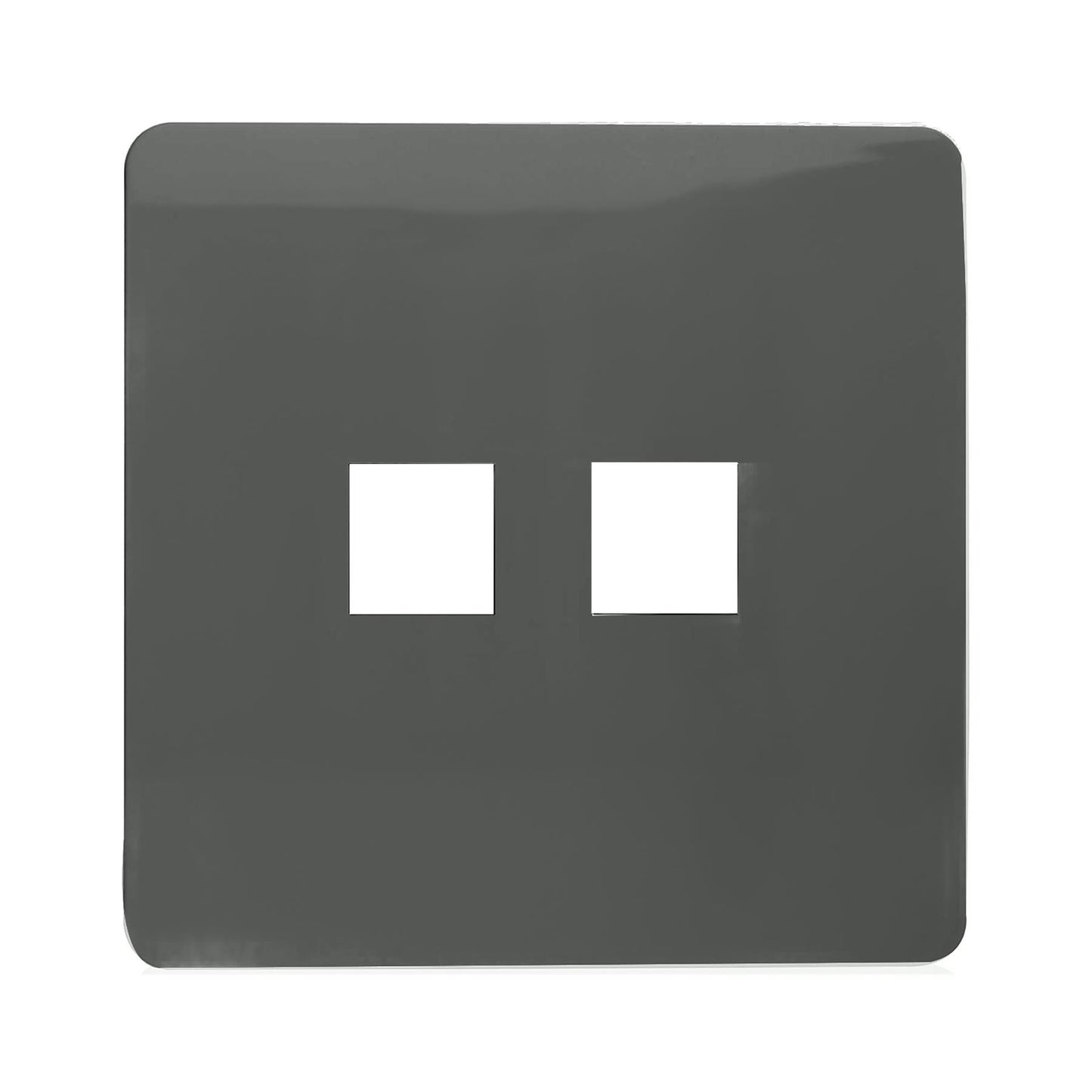 Trendi Switch 2 Gang Spare Faceplate For Modern Designer Telephone Slave Socket in Charcoal Grey