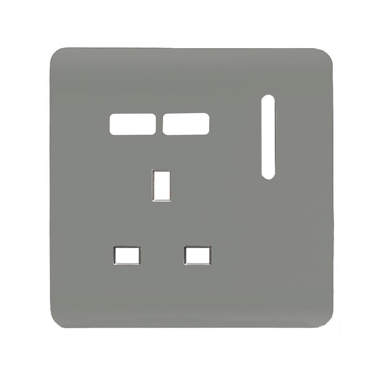 Trendi Switch 1 Gang USB Spare Faceplate For Modern Designer Plug Socket in Light Grey