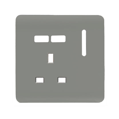 Trendi Switch 1 Gang USB Spare Faceplate For Modern Designer Plug Socket in Light Grey