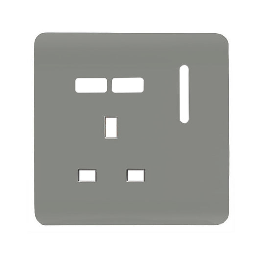 Trendi Switch 1 Gang USB Spare Faceplate For Modern Designer Plug Socket in Light Grey