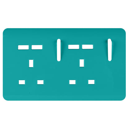 Trendi Switch 2 Gang 4 Port USB Spare Faceplate For Modern Designer Plug Socket in Bright Teal