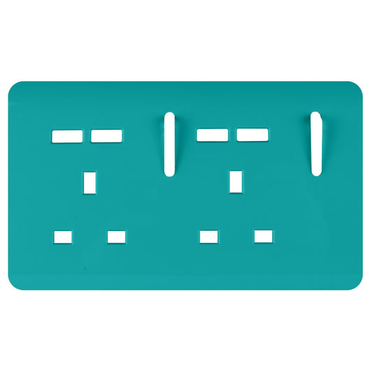 Trendi Switch 2 Gang 4 Port USB Spare Faceplate For Modern Designer Plug Socket in Bright Teal