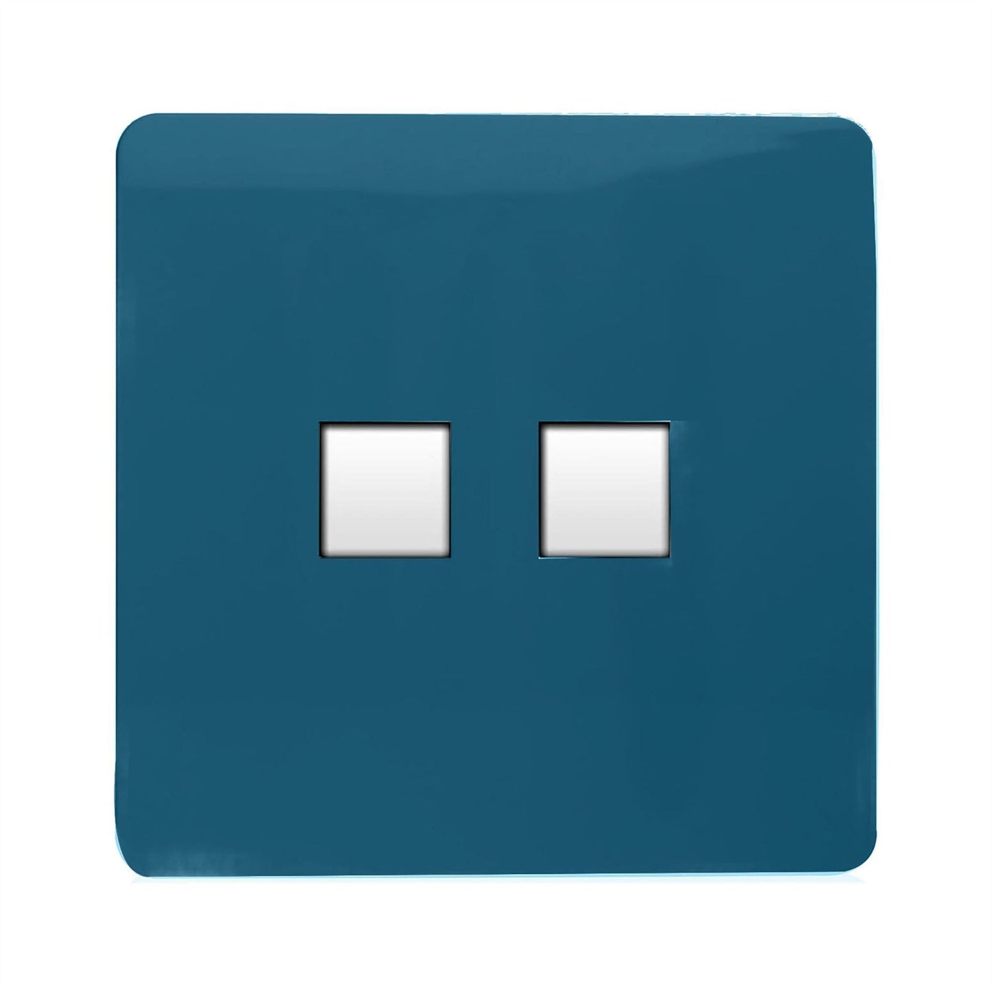 Trendi Switch 2 Gang Cat 3 Telephone Slave Socketin Midnight Blue