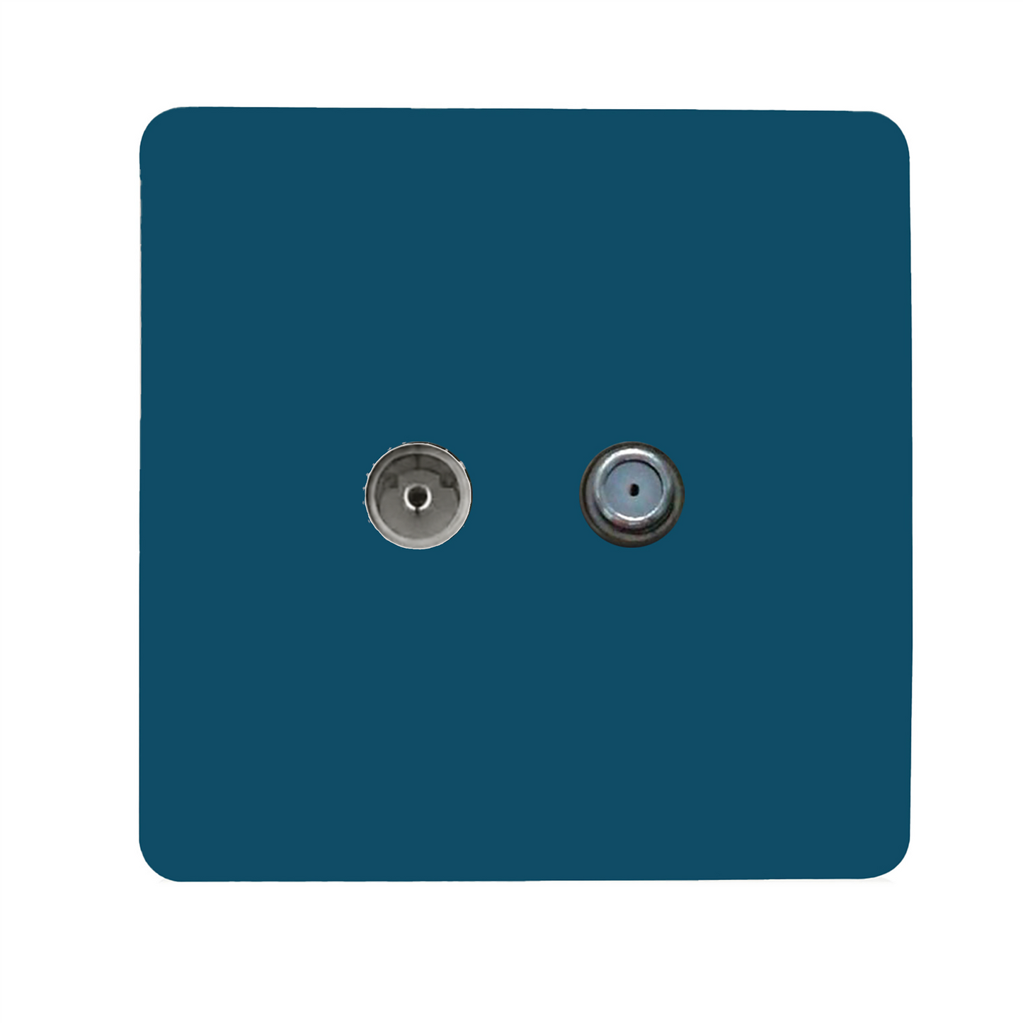 Trendi Switch TV Co-Axial & F-Type Satellite Socket in Midnight Blue