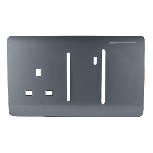 Trendi Switch Spare Faceplate For Cooker Switch & Plug Socket with Neon in Warm Grey