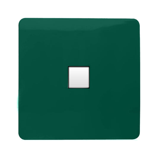 Trendi Switch 1 Gang Cat 3 Telephone Slave Socketin Dark Forest Green