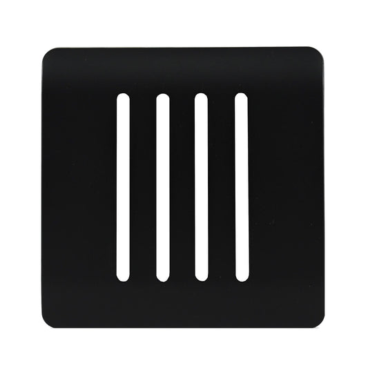 Trendi SPARE FACEPLATE For 4 Gang 2 Way 10 Amp Rocker Light Switch Matt Black