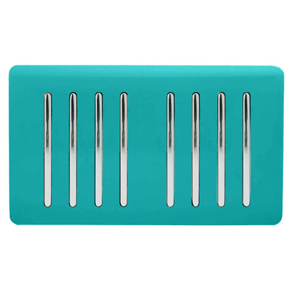 Trendi Switch 8 Gang 1 or 2 Way Light Switch in Bright Teal