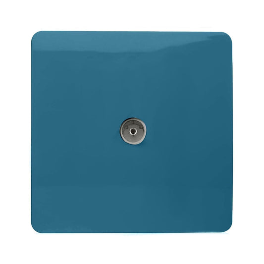 Trendi Switch 1 Gang Spare Faceplate For Co-Axial Modern Designer Television Socket in Ocean Blue