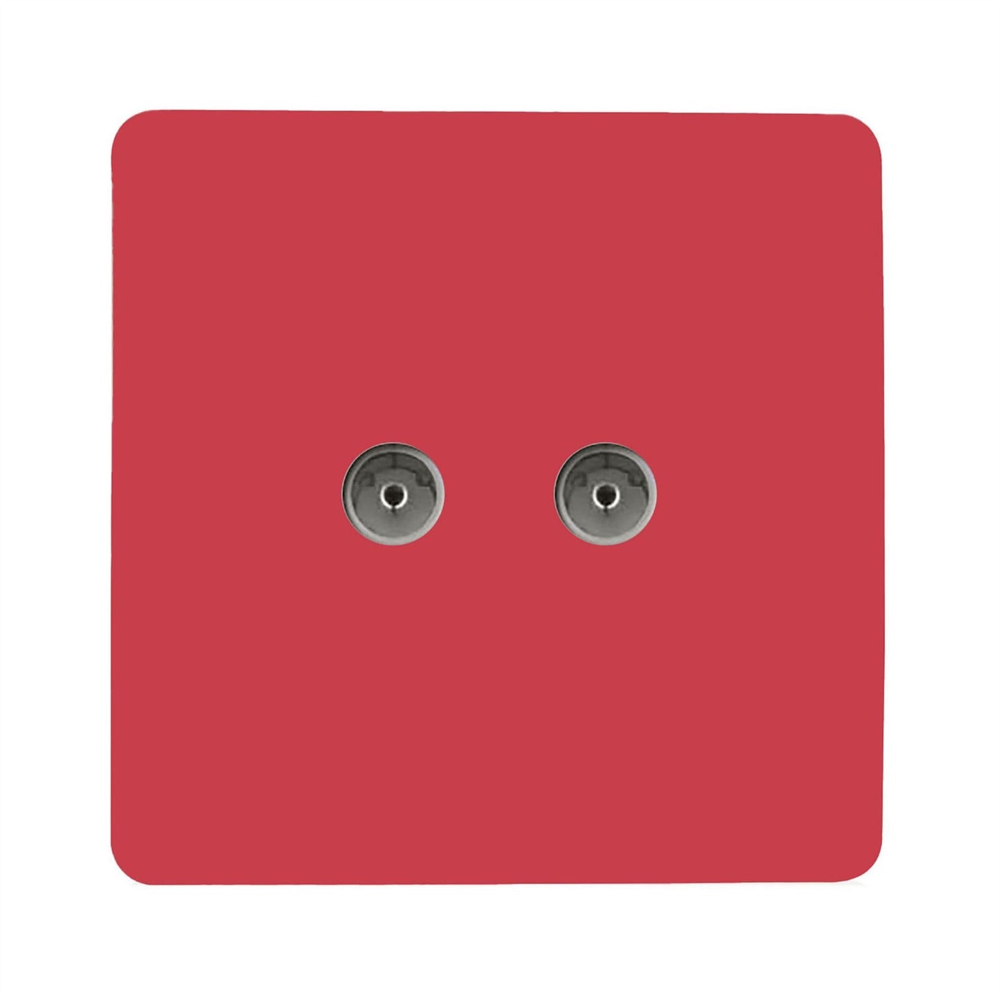 Trendi Switch 2 Gang Female Co-Axial Television Socket in Strawberry Red