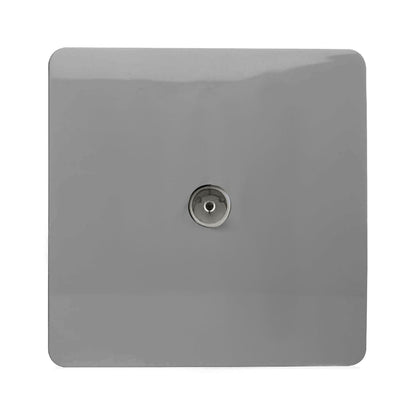 Trendi Switch 1 Gang Female Co-Axial Television Socket in Light Grey