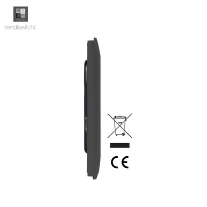 Trendi Switch Single Blanking Plate in Charcoal Grey
