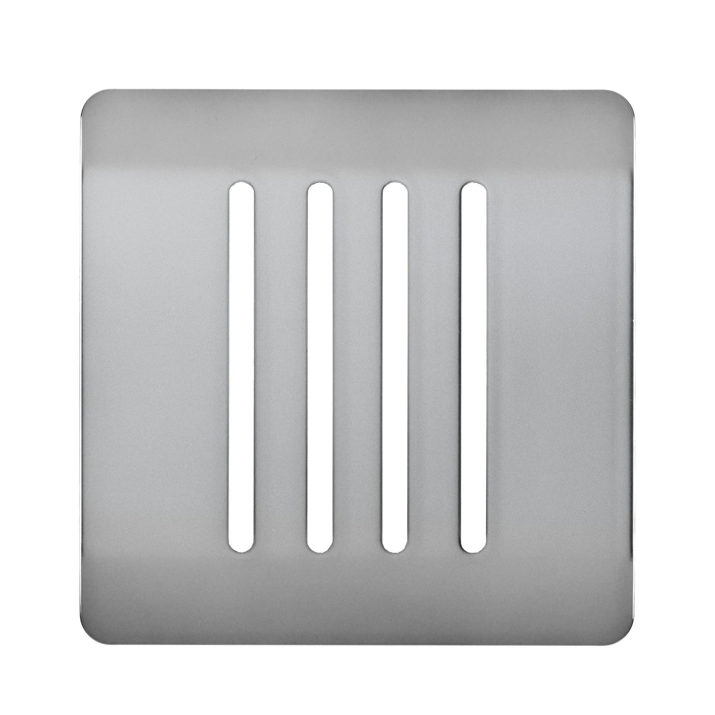 Trendi Switch 4 Gang Spare Faceplate for Modern Designer Light Switch in Brushed Steel