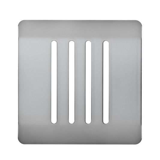 Trendi Switch 4 Gang Spare Faceplate for Modern Designer Light Switch in Brushed Steel