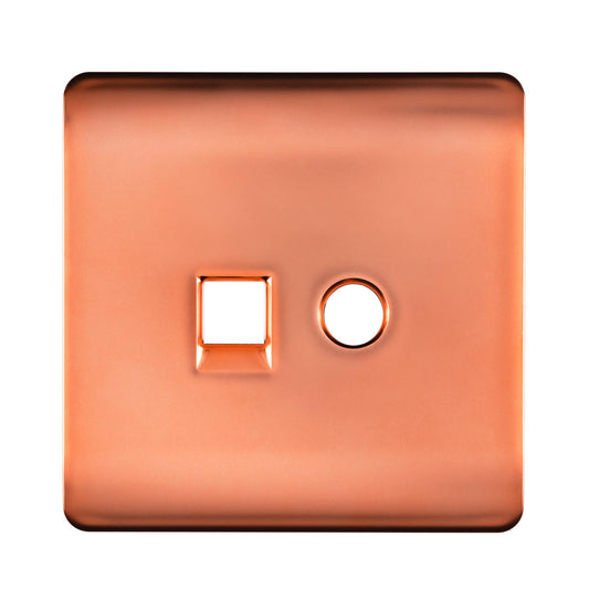 Trendi Switch 2 Gang Spare Faceplate For Modern Designer PC Ethernet Sockets in Copper