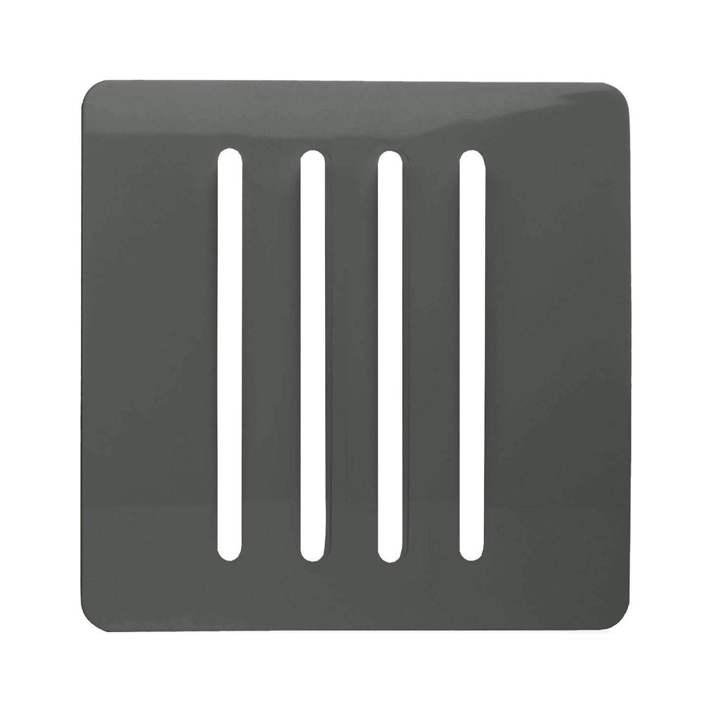 Trendi Switch 4 Gang Spare Faceplate for Modern Designer Light Switch in Charcoal Grey