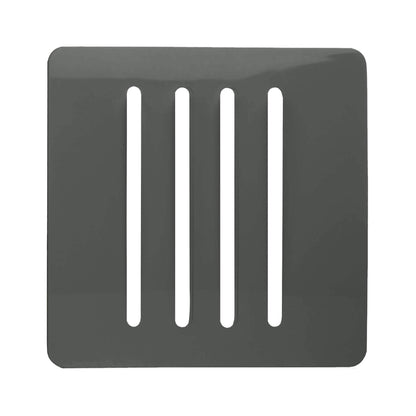 Trendi Switch 4 Gang Spare Faceplate for Modern Designer Light Switch in Charcoal Grey