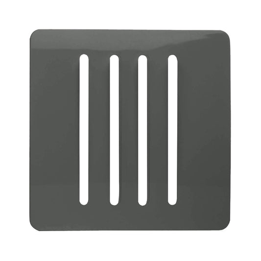Trendi Switch 4 Gang Spare Faceplate for Modern Designer Light Switch in Charcoal Grey
