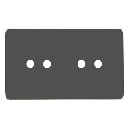 Trendi Switch 4 Gang LED Dimmer Replacement Faceplate in Charcoal Grey
