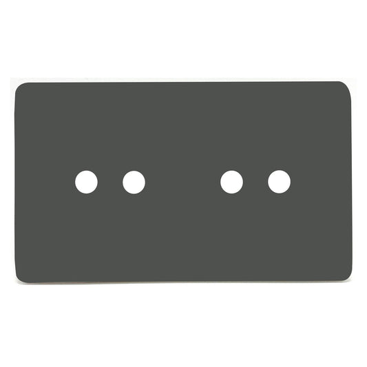 Trendi Switch 4 Gang LED Dimmer Replacement Faceplate in Charcoal Grey