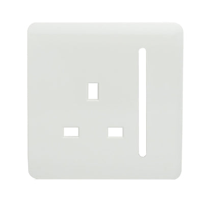 Trendi Switch 1 Gang 13 Amp Switched Spare Faceplate For Modern Designer Plug Socket in Ice White