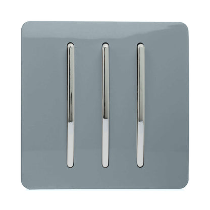 Trendi Switch 3 Gang 1 or 2 way Rocker Light Switch in Cool Grey