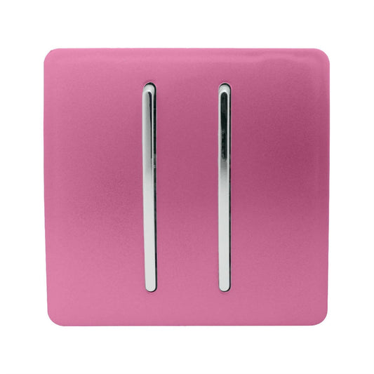 Trendi Switch 2 Gang Retractive Doorbell Switchin Candy Pink
