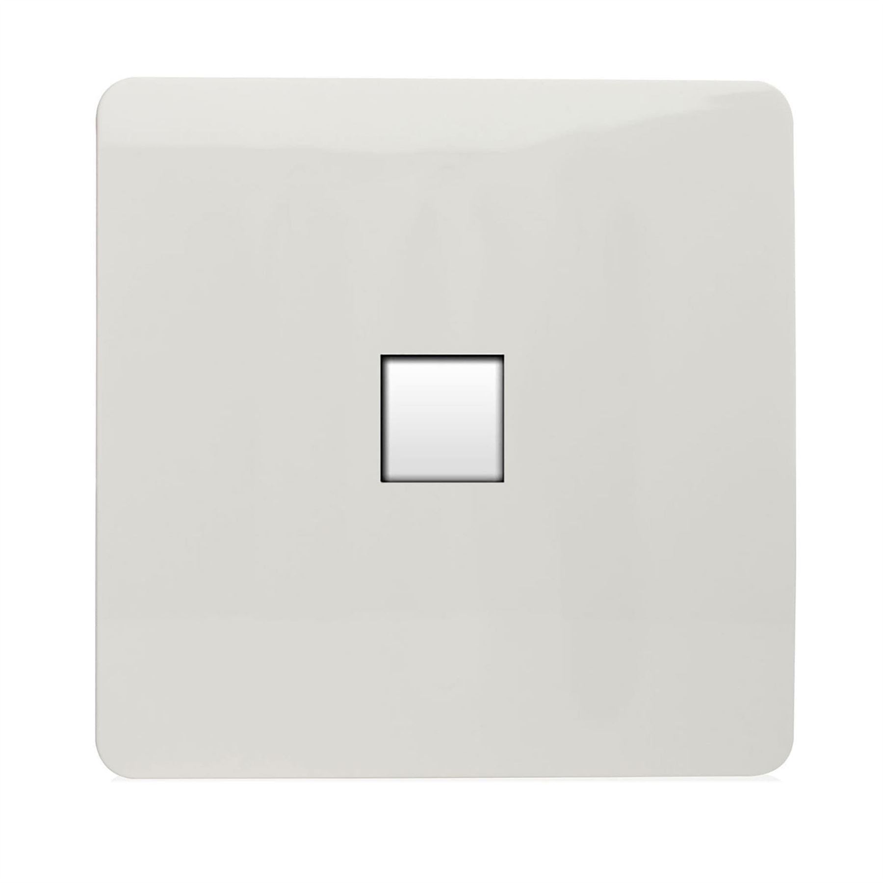 Trendi Switch 1 Gang RJ45 Cat 5e PC Ethernet Socket in Ice White