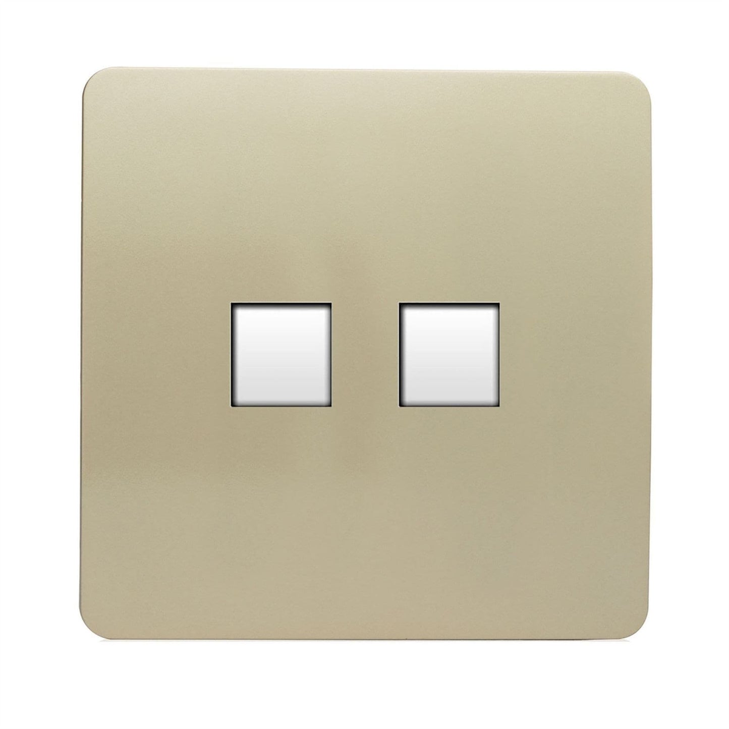 Trendi Switch 2 Gang RJ45 Cat 5e PC Ethernet Socketin Champagne Gold