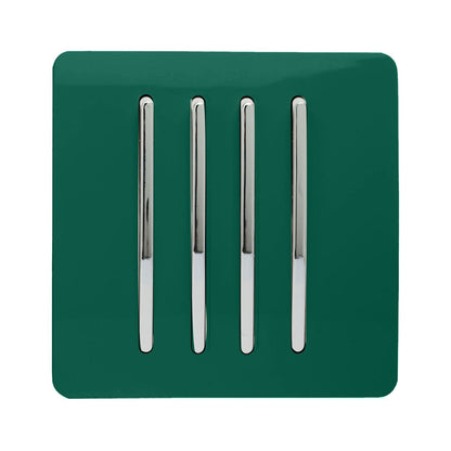 Trendi Switch 4 Gang 1 or 2 way Rocker Light Switch in Dark Forest Green