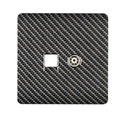 Trendi Switch 2 Gang Female TV Co-Axial & Telephone Slave Sockets in Carbon Fibre