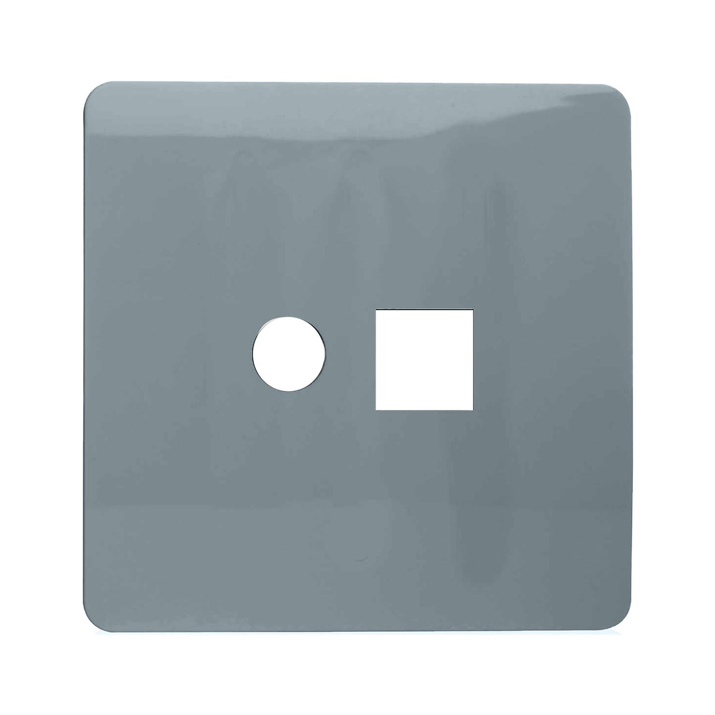 Trendi Switch 2 Gang Spare Faceplate For Modern Designer PC Ethernet Sockets in Cool Grey