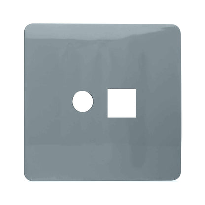 Trendi Switch 2 Gang Spare Faceplate For Modern Designer PC Ethernet Sockets in Cool Grey