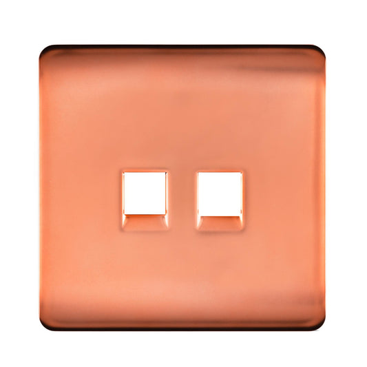 Trendi Switch 2 Gang Spare Faceplate For Modern Designer Telephone Slave Socket in Copper