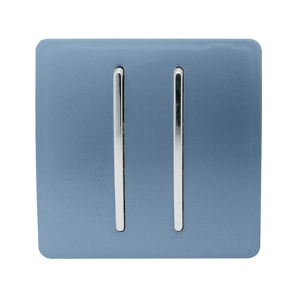 Trendi Switch 2 Gang 1 or 2 way Rocker Light Switch in Sky Blue