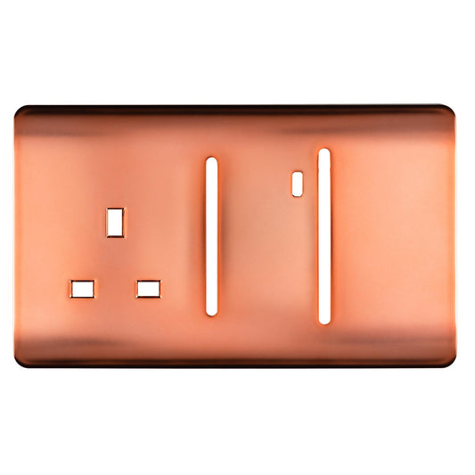 Trendi Switch Spare Faceplate For Cooker Switch & Plug Socket with Neon in Copper
