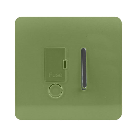 Trendi Switch 13 Amp Fused Spur with Flex Outletin Moss Green