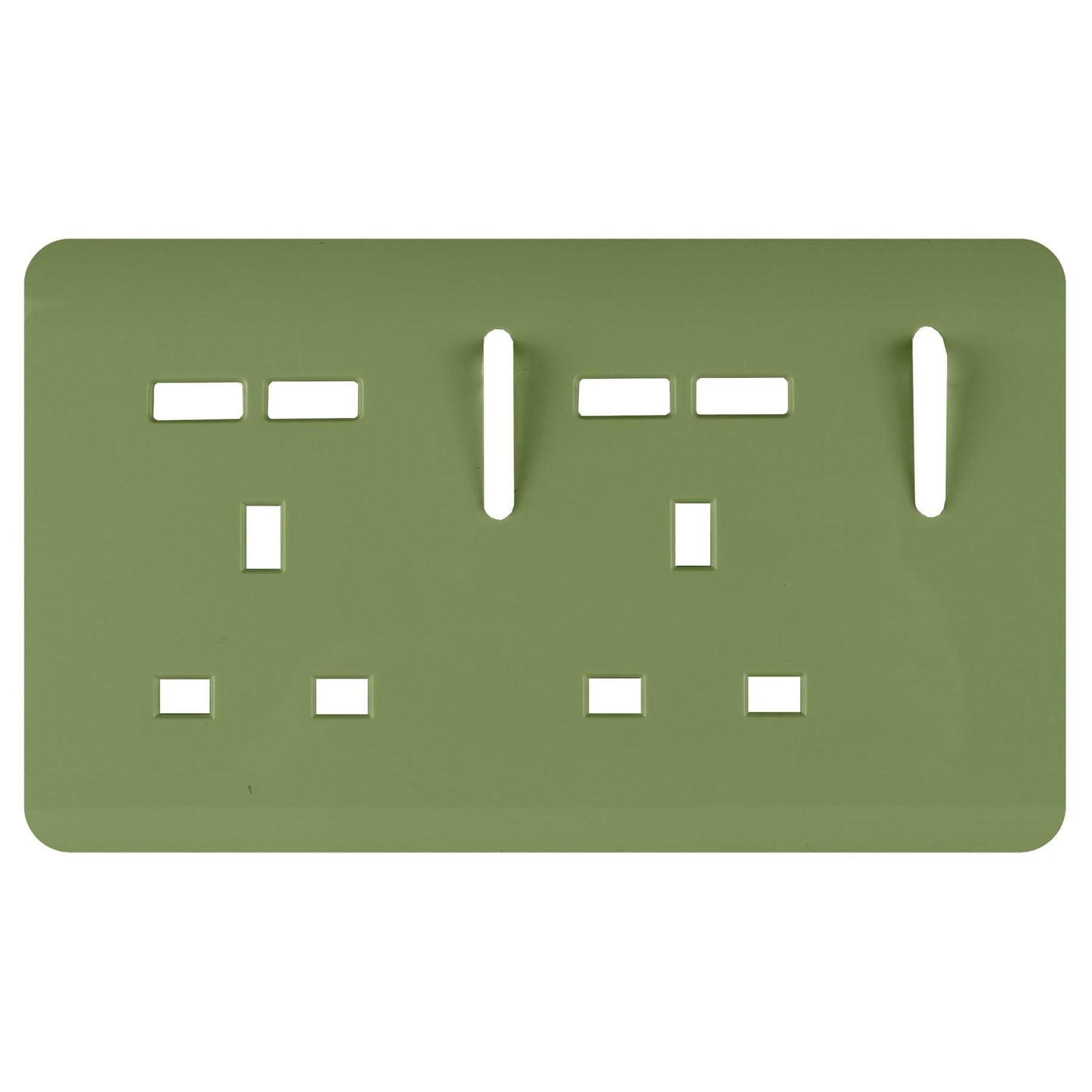 Trendi Switch 2 Gang 4 Port USB Spare Faceplate For Modern Designer Plug Socket in Moss Green