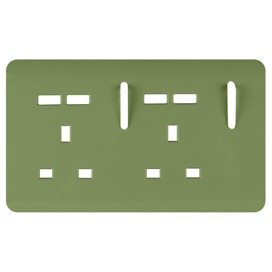 Trendi Switch 2 Gang 4 Port USB Spare Faceplate For Modern Designer Plug Socket in Moss Green