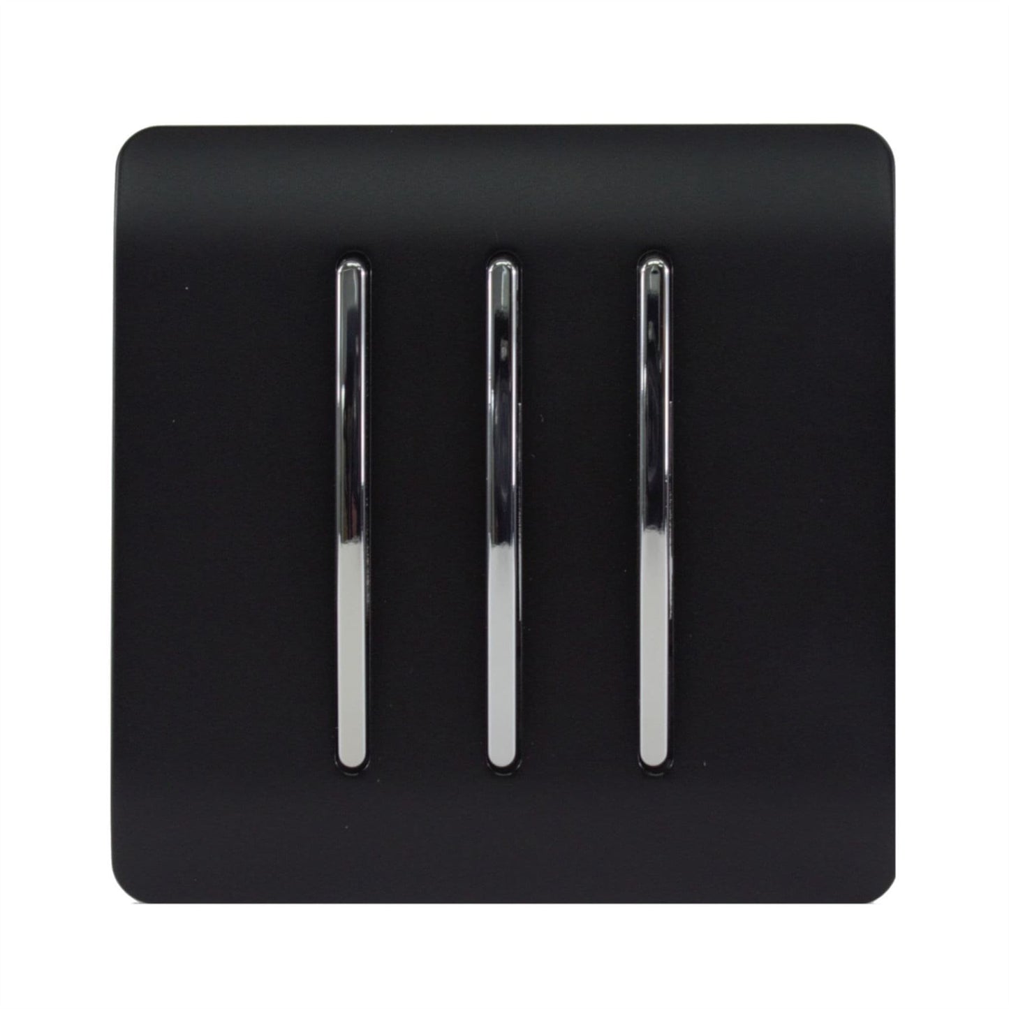 Trendi Switch 3 Gang 1 or 2 way Rocker Light Switch in Matt Black