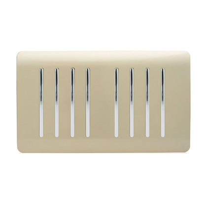 Trendi Switch 8 Gang 1 or 2 Way Light Switch in Champagne Gold