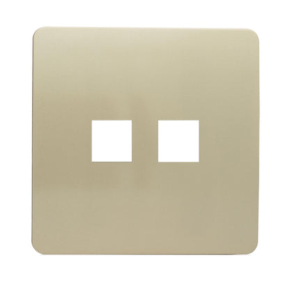 Trendi SPARE FACEPLATE For Modern 2 Gang Telephone Socket Gold ART-2TLPGO-SP