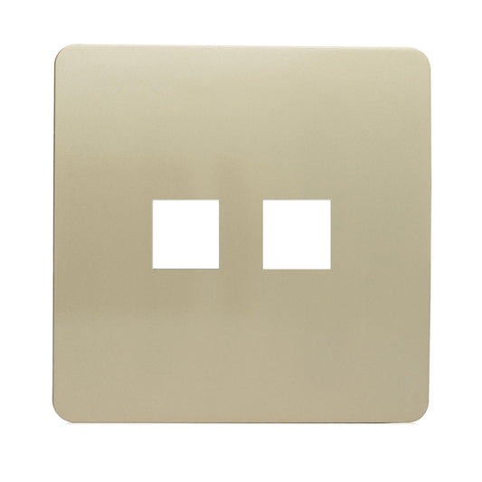 Trendi SPARE FACEPLATE For Modern 2 Gang Telephone Socket Gold ART-2TLPGO-SP
