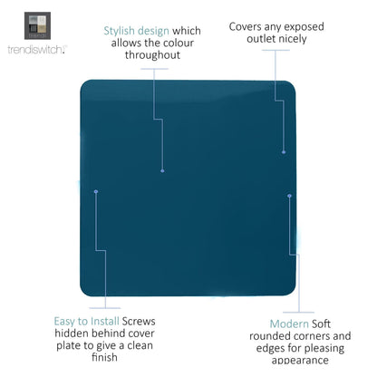 Trendi Switch Single Blanking Plate in Midnight Blue