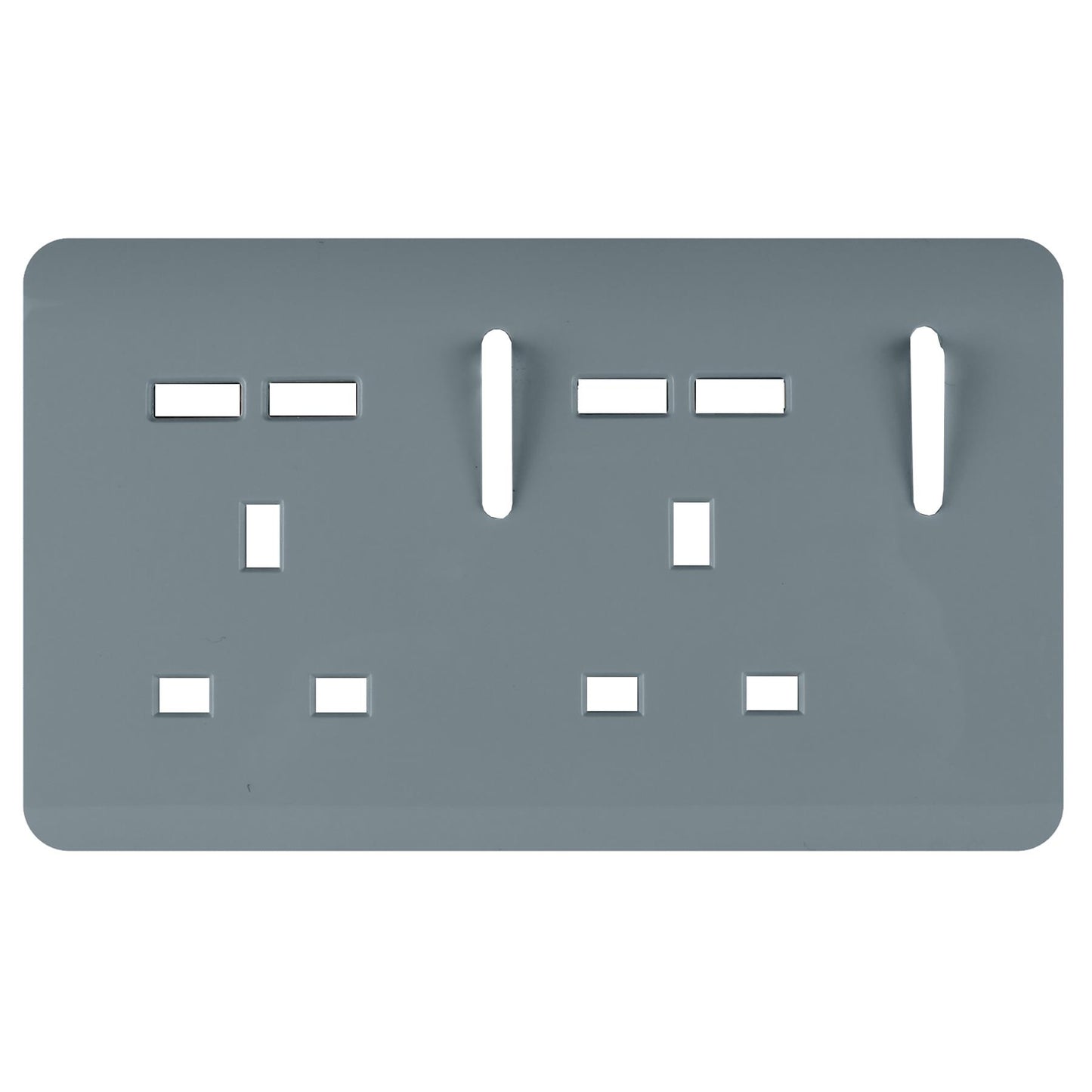 Trendi Switch 2 Gang 4 Port USB Spare Faceplate For Modern Designer Plug Socket in Cool Grey