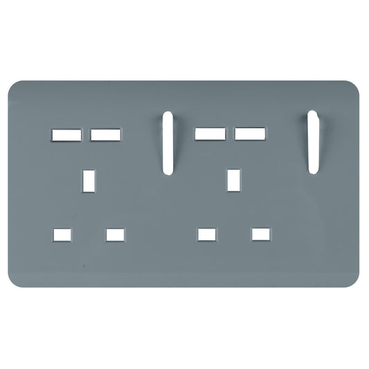 Trendi Switch 2 Gang 4 Port USB Spare Faceplate For Modern Designer Plug Socket in Cool Grey
