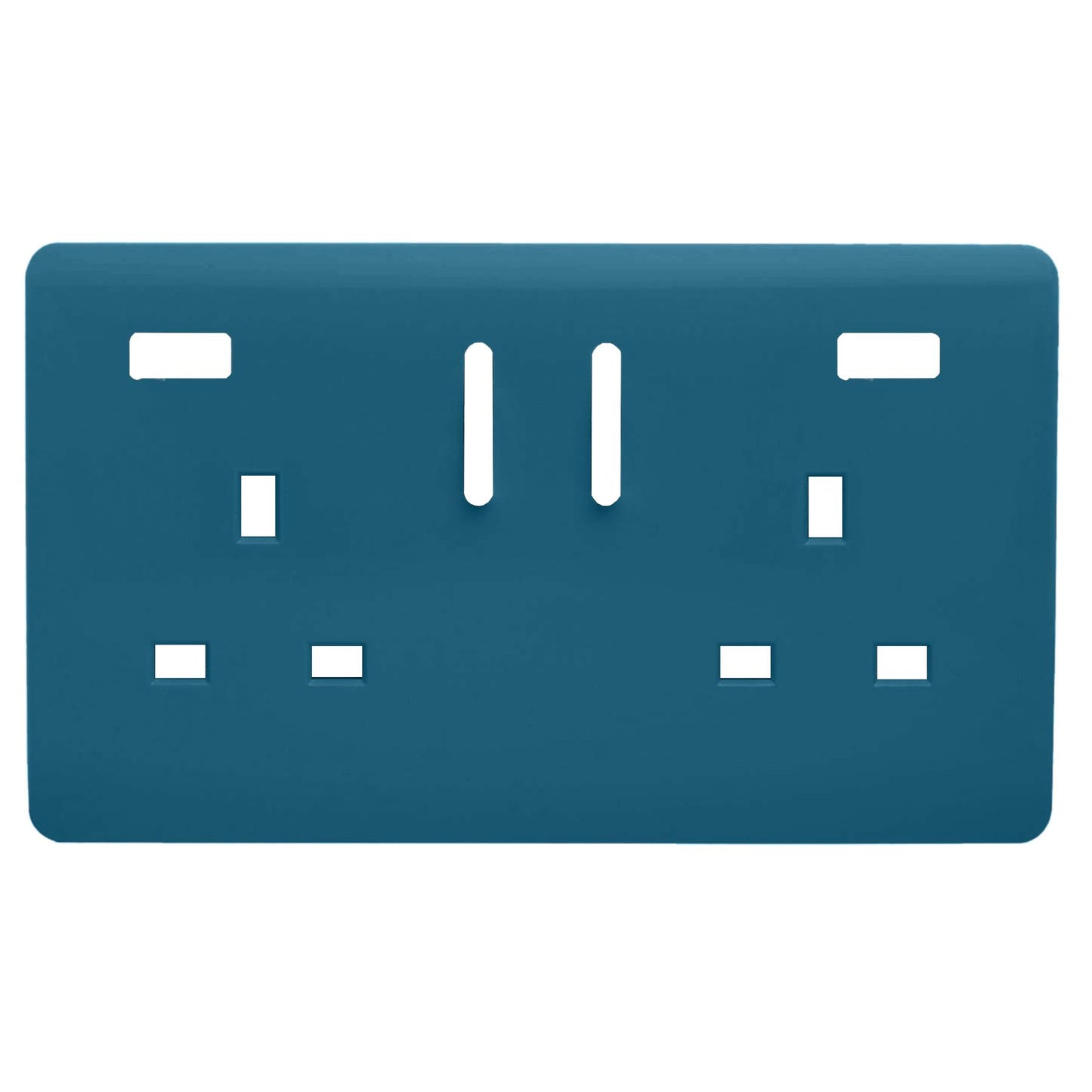 Trendi Switch 2 Gang USB Spare Faceplate For Modern Designer Plug Socket in Ocean Blue