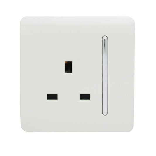 Trendi Switch 1 Gang 13 Amp Switched Plug Socketin Ice White